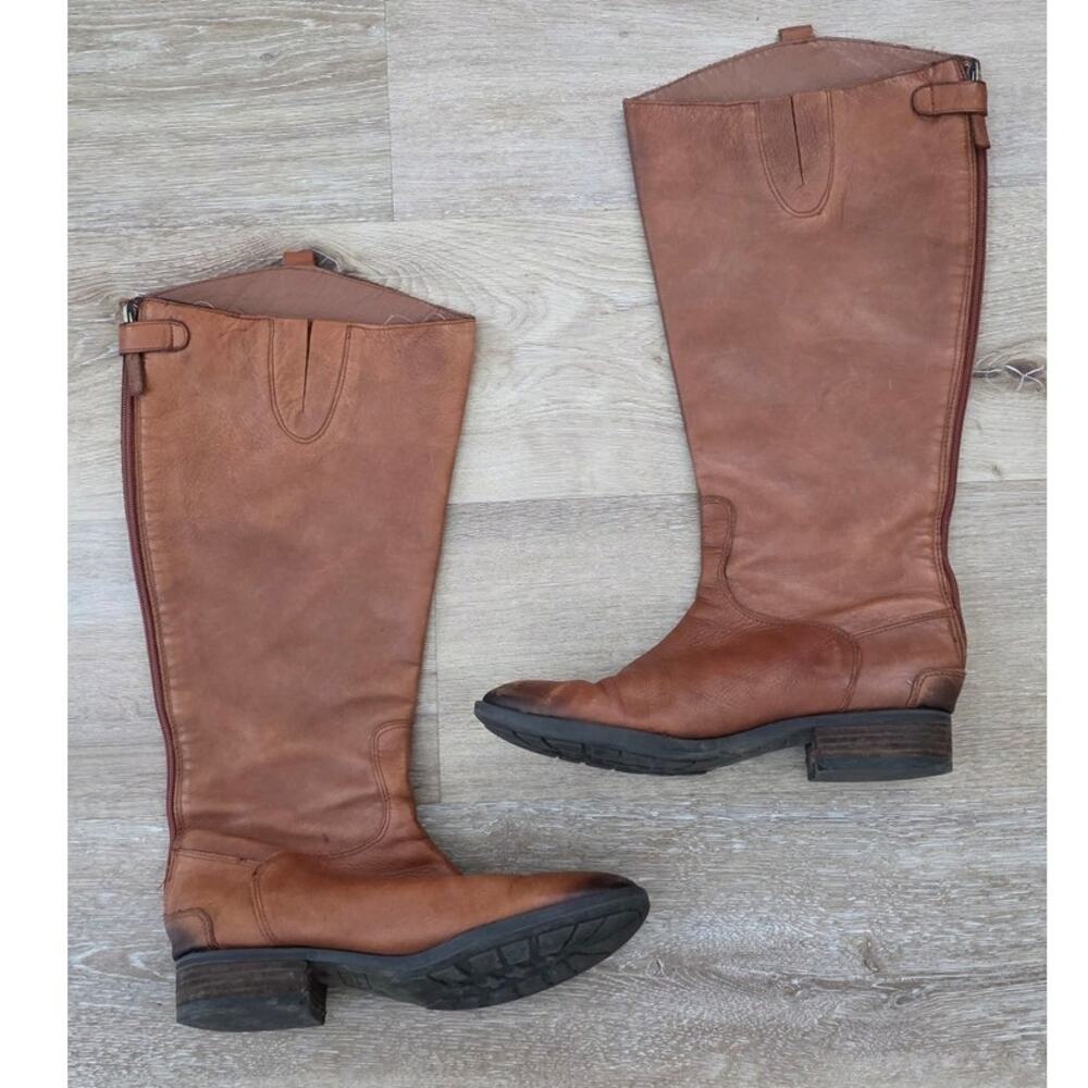 Sam Edelman Whiskey Leather Brown Riding Boot sz 9M $200 Boho Festival Basic - Picture 2 of 7